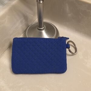 Vera Bradley Quilted Royal Blue Key Pouch